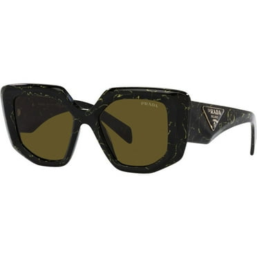 Prada 14ZSF 19D01T Women's Black/Yellow Marble Plastic Sunglasses