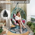 thumbnail image 2 of Oversized Hanging Egg Chair Outdoor Indoor, Wicker Swing Egg Chair with Stand  Rain Cover UV Resistant Cushion 400lbs Capacity for Bedroom, Patio, Garden and Balcony (Hawaii Blue-Regular), 2 of 14