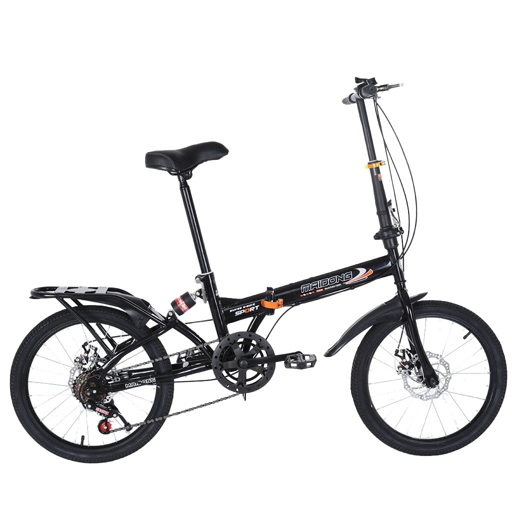 Bicycle Double Disc Brake Folding Bicycle Can Bring People Variable Speed Bicycle with Rear Shelf 20 Inch