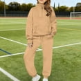 thumbnail image 3 of STETMN Girls Athletic Lounge Set Loose Half Zip Sweatshirt and Elastic Waist Joggers Casual Spring Outfit for 5-14 Years, 3 of 8