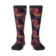 thumbnail image 2 of Picia Women Crew Soft Moisture-wicking Socks Circular Stripes Pattern Design Cotton Socks, One Size fit All, 2 of 9