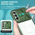 thumbnail image 5 of JTCASES for Samsung Galaxy S23 Case with Slide Camera Cover Anti-yellow Crystal-clear Transparent Backplane Rugged PC Anti-slip Shockproof Hard Back Protective Shell, Olive, 5 of 7