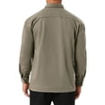 thumbnail image 3 of INSPIRE CHIC Work Jacket for Men's Long Sleeve Button Casual Solid Color Shirt Jacket M Gray Khaki, 3 of 6