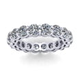 thumbnail image 2 of Natural 4.50Ct Round Cut Diamond Shared Prong Gallery Women's Anniversary Wedding Eternity Band Ring Solid 14k White Gold I SI2, 2 of 3