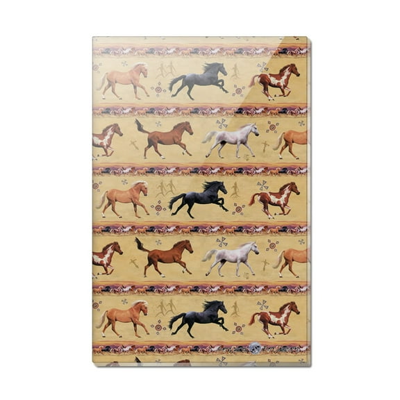 Horses Southwestern Border Pattern Rectangle Acrylic Fridge Refrigerator Magnet