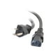 C2G 5 ft 5ft (NEMA Power 16 AWG Universal Cord 5-15P to IEC320C13) TAA - Câble d'Alimentation - NEMA 5-15 (M) to IEC 60320 C13 - - Moulé - Noir – image 2 sur 6
