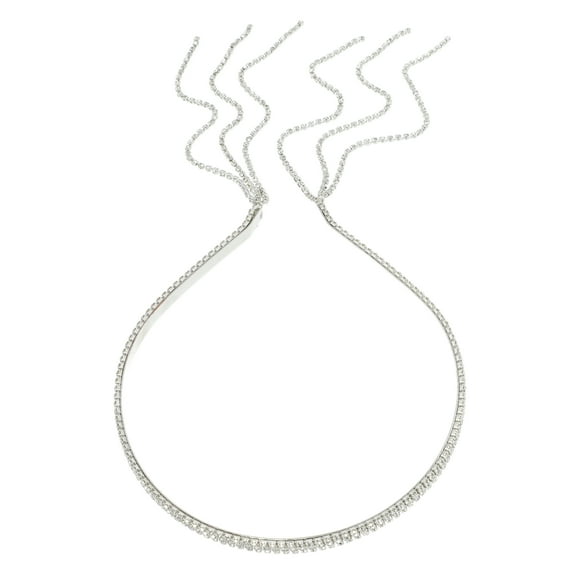 1 Pc Fashion Three Rows Rhinestone Tassel Headband for Women for Girls Silver Tone