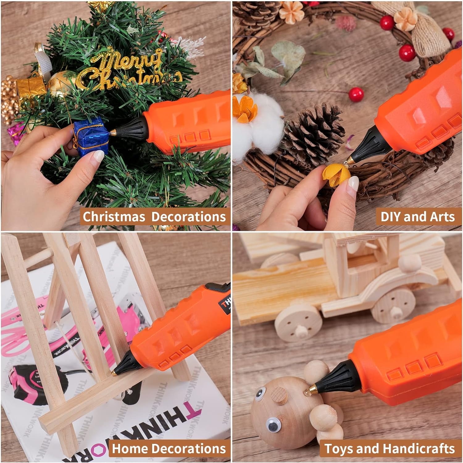 Hot Glue Gun, 20V Pink Cordless Glue Gun With 30 PCS Full Size Glue Sticks,  2Ah Rechargeable Battery Glue Gun Kit For DIY, Arts & Craft, Decorations,  Christmas Gift For Women