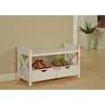 thumbnail image 4 of Tavia Shoe Storage Bench with Drawers & Open Shelf, Cherry Wood, 4 of 4