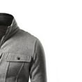 thumbnail image 4 of Winter Jackets for Men Men's Autumn Color Matching Splicing Jacket Sweater Jacket Gray 12(XXL), 4 of 4