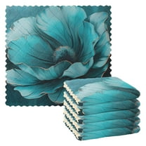Ryvnso Teal Flower Kitchen Towels Dish Clothes for Drying Dishes Cleaning Absorbent Set of 6