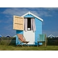 thumbnail image 2 of Frank, Assaf 14x12 White Modern Wood Framed Museum Art Print Titled - Beach Huts, 2 of 4