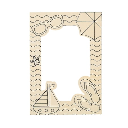 Fun Express - Cyo Wood Beach Frames - Craft Kits - CYO - General - Misc CYO - General - 12 Pieces