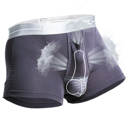 

Qcmgmg Mens Moisture-Wicking Stretch Boxer Briefs Pouch Solid Color Underwear XXXL