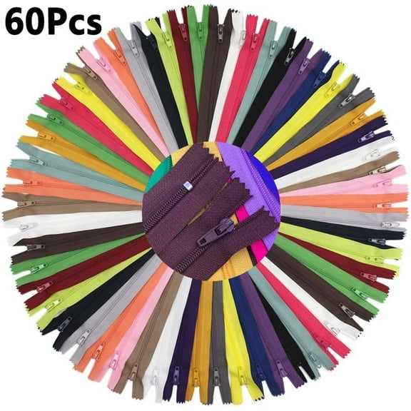 Tutuviw 60 Pcs 12inch Mix Nylon Invisible Zippers, Colorful Sewing Zippers, Coil Zipper Bulk for Tailor Sewer, Sewing DIY Craft Crafter's Tools Garment Special (Mix Color)