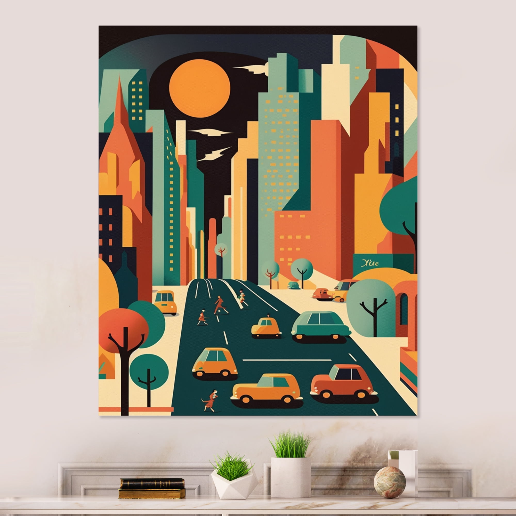 Designart Fantasy Cityscape V Canvas Wall Art
