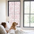 thumbnail image 3 of Pink Flower Window Privacy Film, Vintage Farmhouse Boho Leaf Spring Solid Static Cling UV Sun Blocking Tint Film Heat Control Windows Films for Bedroom Bathroom, Window Stickers 23.6"x59", 3 of 8
