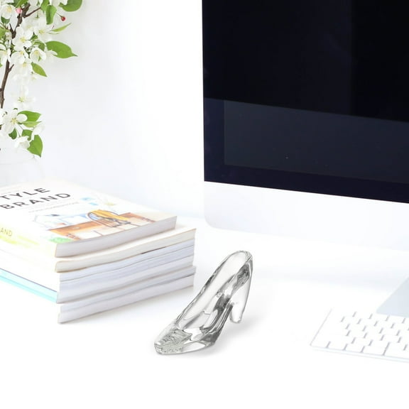 Yuangui Crystal Shoe Glass Figurine Ornament Centerpiece Statue Table Heels High Slipper Ornaments Sculpture Tabletopparty