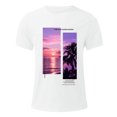 thumbnail image 4 of Trendy Pullover for Men Graphic Tees Print Short Sleeve Crew Neck T Shirt Casual Fall Summer Tops White,S, 4 of 5