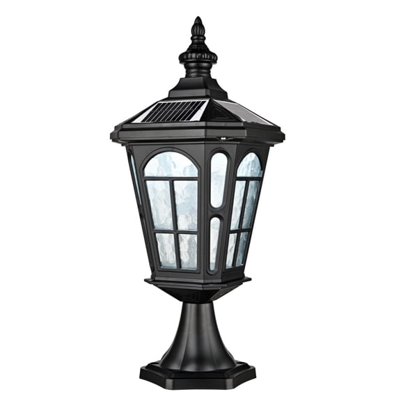 Claxy Solar Post Light Outdoor Solar Cap Light Exterior 4-Color LED Wireless Post Lantern with Romote, IP54 Waterproof Pier Outdoor Light Wire-Free for Porch Fence Garden Courtyard