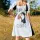 thumbnail image 5 of Enviar en los payasos ( Puffin) Vestido sin mangas vestidos de manga larga vestido de fiesta vestido de noche, 5 of 7