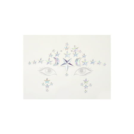 Way to Celebrate Halloween Crystal Stars Temporary Face Gems, Stick-on, 1 Sheet