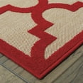 thumbnail image 2 of Oriental Weavers Cayman Indoor/Outdoor Rug - 660R9 - 7'10" x 10'10" - in Sand/ Red - Moroccan Lattice, Multi-Level Pile, Water, Stain and Fade Resistant, Hose Clean, Patio, Outdoor Living Rug, 2 of 3