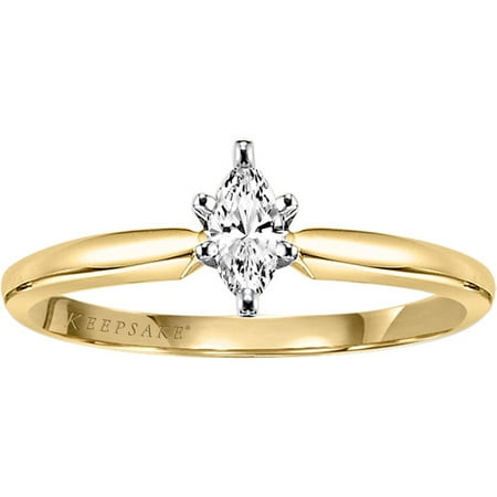 Keepsake Timeless 1/5 Carat Marquise-Cut Diamond Ring in 10kt Yellow Gold