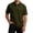 Army Green, variant on Men's Cotton Polo Shirts 3-Button Henley Neck Short Sleeve T Shirts Summer Casual Classic Tops, Dark Green 3XL