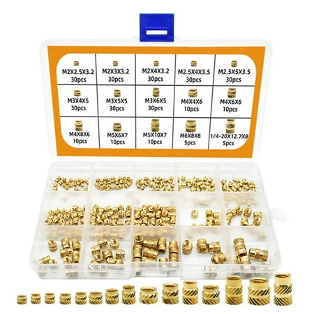 

.5 M3 M4 M5 M6 Copper Female Thread Knurled Nut Assortment Hydraulic Welded Joint Molding for 3D Printing