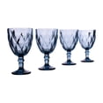 thumbnail image 2 of Juego 6 Copas de Vidrio Grueso con Diseño Diamante en Relieve, Capacidad 354 ml, Color Azul, 2 of 7