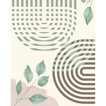 FlexiPrints - 8x10 Inches Leaf & Line Wall Art - Minimalist Typography Print - Modern Home & Office Decor - Unframed Poster