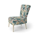thumbnail image 3 of Designart « Harmonie Florale en Bleu et Rose » Fauteuil d'Appoint Tapissé à Motif Floral Bleu - Fauteuil Style Cottage pour Salon, 3 of 7