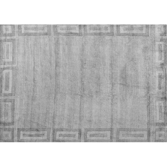 Ahgly Company Indoor Rectangle Abstract Gray Modern Area Rugs, 8' x 10'