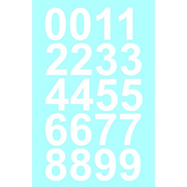 Sheet of 2 Inch (White) Vinyl Custom Street Address Mailbox Number