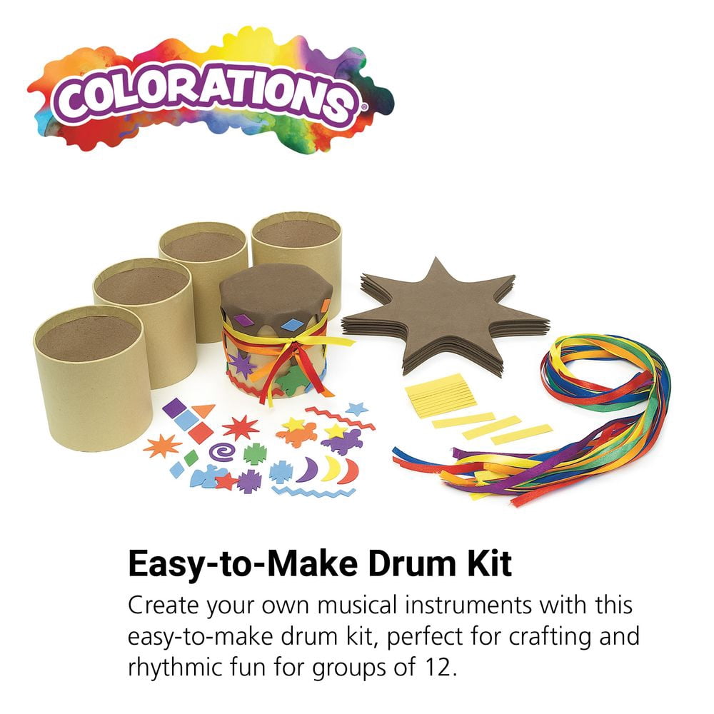 Colorations Easy-to-Make Drum Kit - Kit for 12