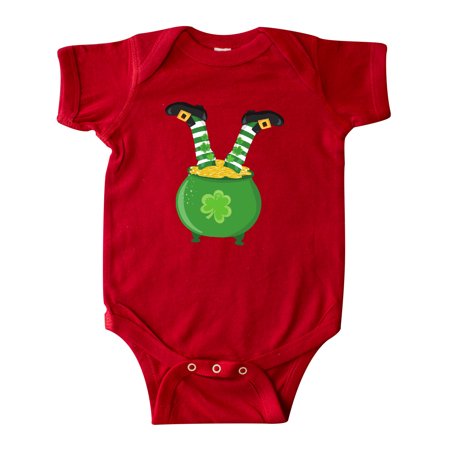 

Inktastic Saint Patrick s Day Pot Of Gold Legs Clovers Gift Baby Boy or Baby Girl Bodysuit