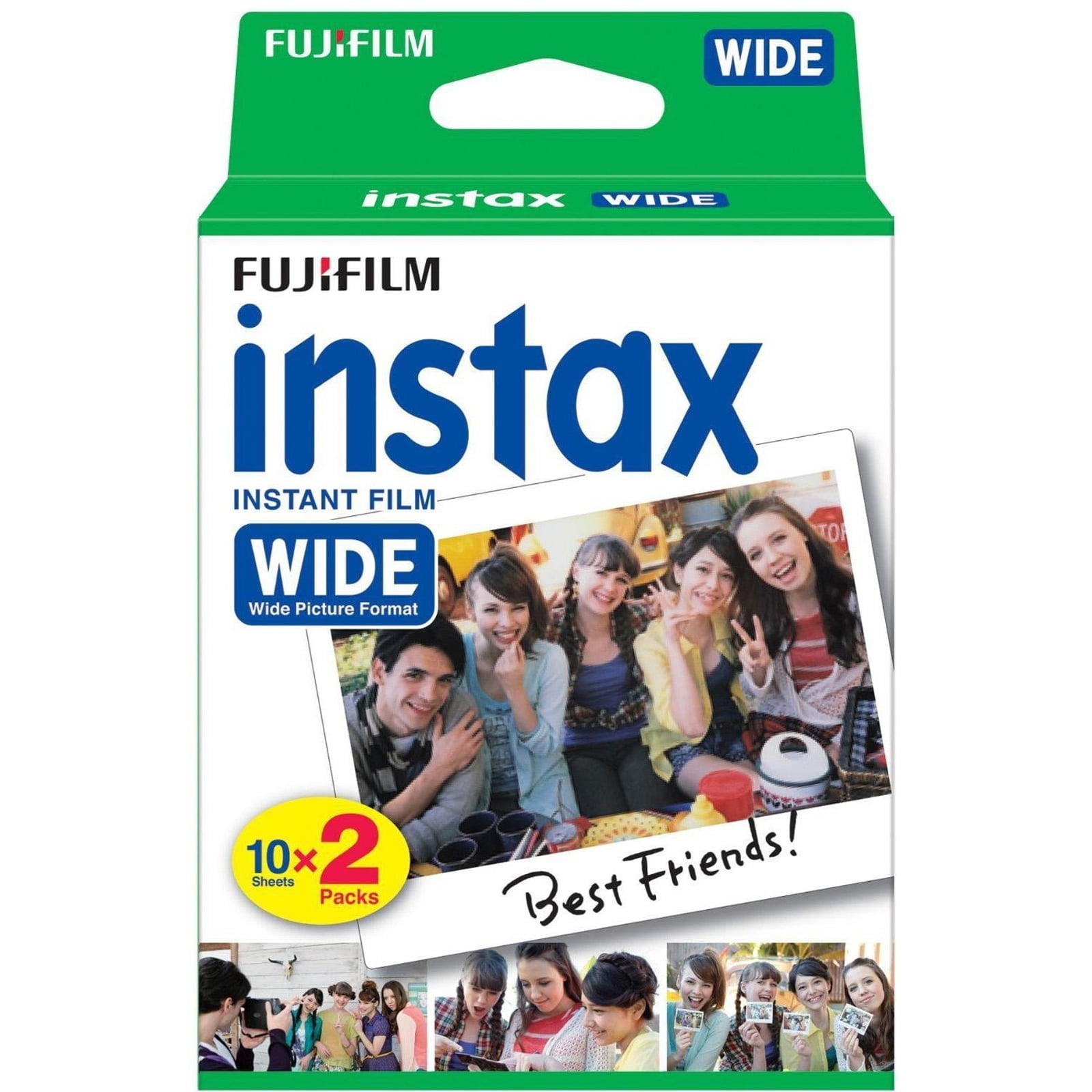 Fujifilm Instax Wide Color Film - White Border - 2 X 10 Exposure Packs