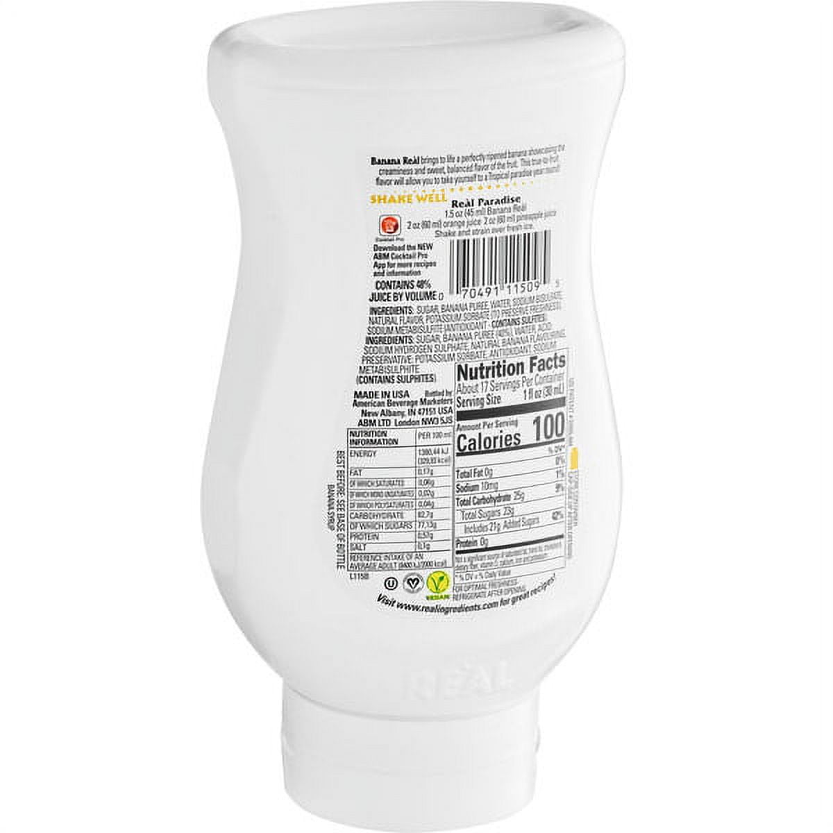 Real 16.9 fl. oz. Banana Puree Infused Syrup