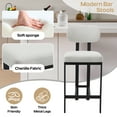 thumbnail image 5 of KATBOC Bar Set, 26 Counter Height Bar Stools Set of 4 & 31.5in Glass Bar Table, Modern Upholstered Fabric Stools, for Kitchen Island, Bar, Dining Room, BlackBeige, 5 of 6