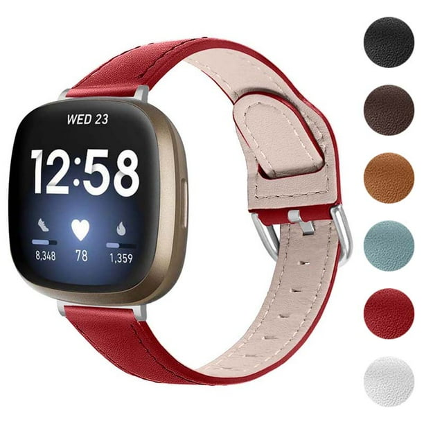 Fitbit versa hotsell leather watch bands