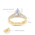 thumbnail image 3 of AFFY Bridal Ring Set For Women, 1.15 Carat Pear & Round Shape Lab Grown Diamond Teardrop Promise Wedding Ring Set In 14K Yellow Gold Over Sterling Silver Jewelry Gifts For Her (1.15 Cttw)-9.5, 3 of 7