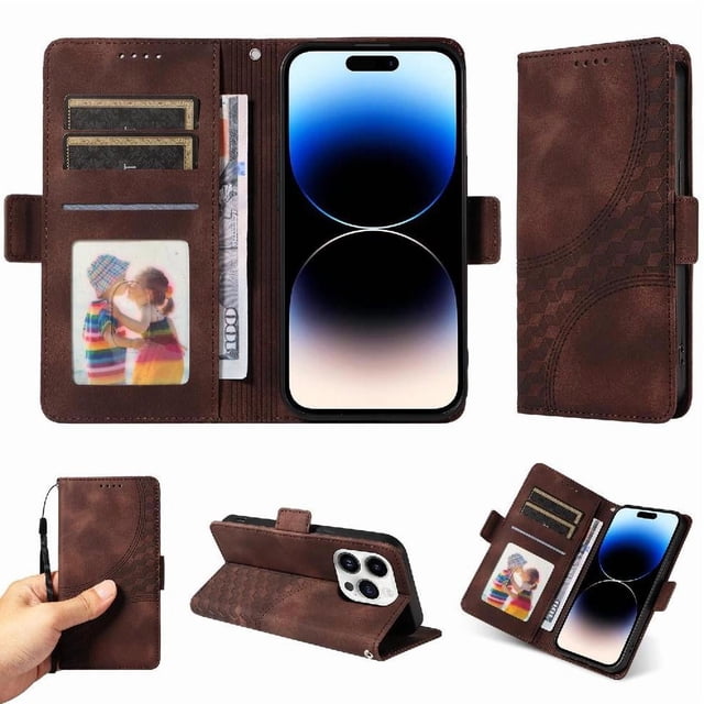 Funda GANGXUN para iPhone 14 Pro con diseño acolchado elegante, cuero PU, protección total y ajuste preciso