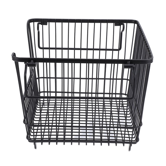 Freezer Storage Basket, 40 Pounds Load Bearing Black Large Opening Stackable Freezer Basket Easy Access for Kitchen