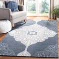 thumbnail image 2 of SAFAVIEH Micro-Loop Mira Geometric Wool Area Rug, Grey/Navy, 5' x 8', 2 of 7