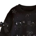 thumbnail image 4 of asjyhkr Toddler Girls Clothes Casual Sets Bow Rhinestone Crewneck Sweatshirts Wide Leg Pants Cute Vacation Sets 2 Piece(0-1 Years), 4 of 5