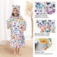 thumbnail image 3 of FORMRS Wearable Blanket Hoodie with Sleeves for Kids Cozy Flannel Sweatshirt, Purple Wildflower Pattern, 3 of 7
