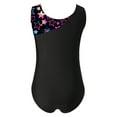 thumbnail image 2 of Ocealan Girls Ballet Dance Leotard Sport Jumpsuit Sleeveless Sparkly Fake Diamonds Bodysuit for Yoga Black Stars 6, 2 of 5
