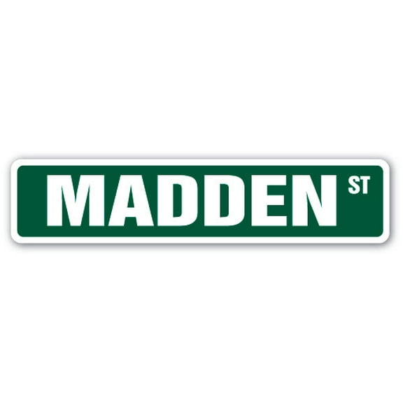 MADDEN Street Sign Childrens Name Room Sign | Indoor/Outdoor |  36" Wide