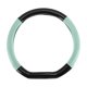 thumbnail image 1 of Funda para volante de cuero artificial PU Unique Bargains, protector de volante de automóvil de 14.96" negro verde aguacate, patrón de fibra de carbono 1Pc, 1 of 6